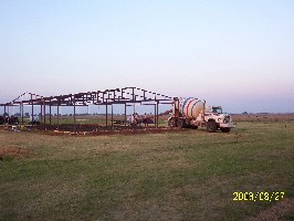 Pouring foundation - Looking southwest