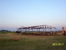 Pouring foundation - Looking south