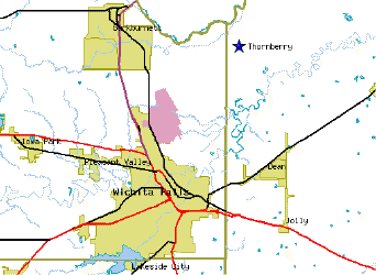 Map of Thornberry, TX